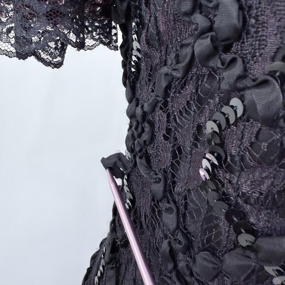Vintage Lace Dress Size 9/10 Whimsigoth Regency Dark Romantic Moody Prom Formal - Picture 7 of 14